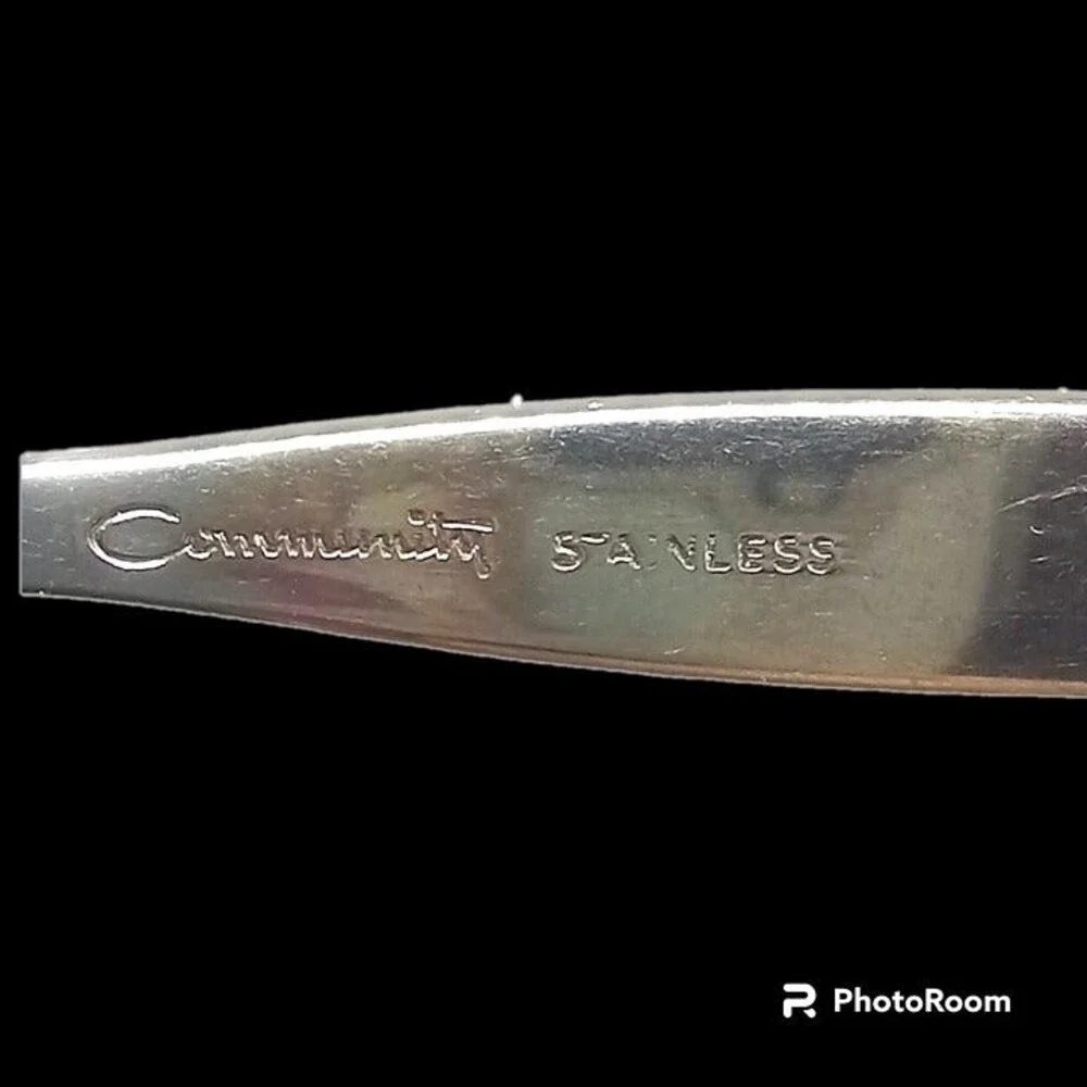 Oneida Community Stainless Celebrity Dinner Fork-White Accents-Vintage-MCM